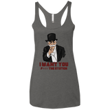 T-Shirts Premium Heather / X-Small i want you f3ck the system Women's Triblend Racerback Tank