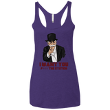 T-Shirts Purple Rush / X-Small i want you f3ck the system Women's Triblend Racerback Tank