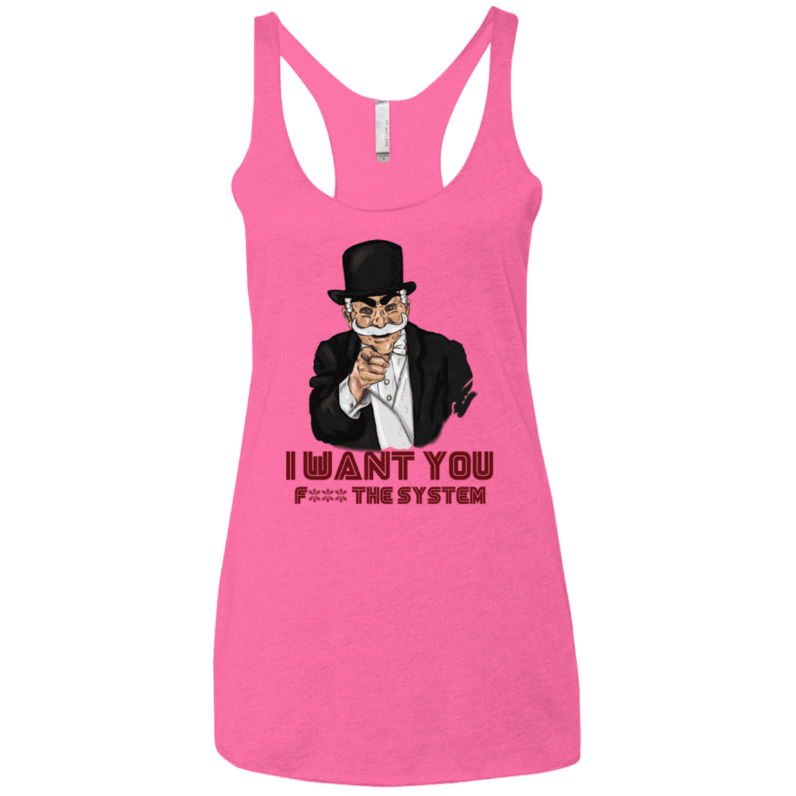T-Shirts Vintage Pink / X-Small i want you f3ck the system Women's Triblend Racerback Tank