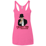 T-Shirts Vintage Pink / X-Small i want you f3ck the system Women's Triblend Racerback Tank
