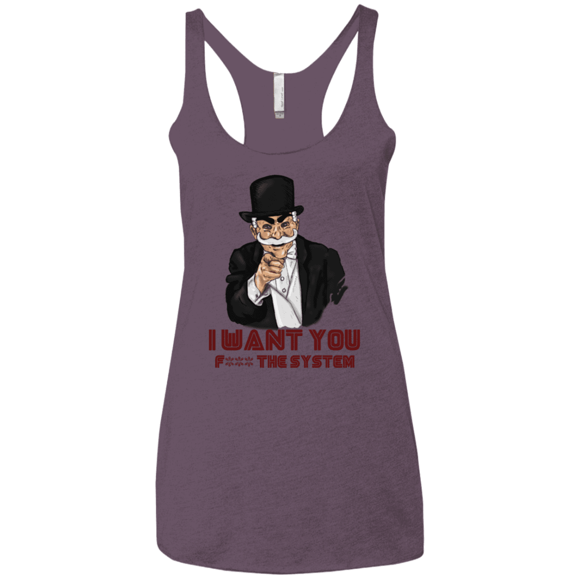 T-Shirts Vintage Purple / X-Small i want you f3ck the system Women's Triblend Racerback Tank