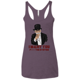 T-Shirts Vintage Purple / X-Small i want you f3ck the system Women's Triblend Racerback Tank