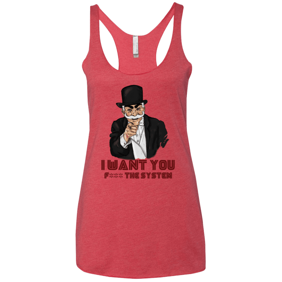 T-Shirts Vintage Red / X-Small i want you f3ck the system Women's Triblend Racerback Tank