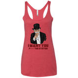 T-Shirts Vintage Red / X-Small i want you f3ck the system Women's Triblend Racerback Tank