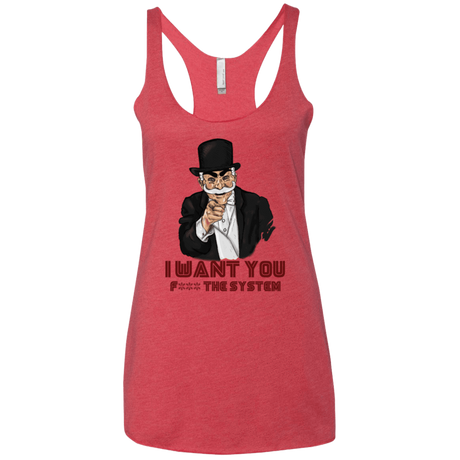 T-Shirts Vintage Red / X-Small i want you f3ck the system Women's Triblend Racerback Tank
