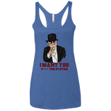 T-Shirts Vintage Royal / X-Small i want you f3ck the system Women's Triblend Racerback Tank