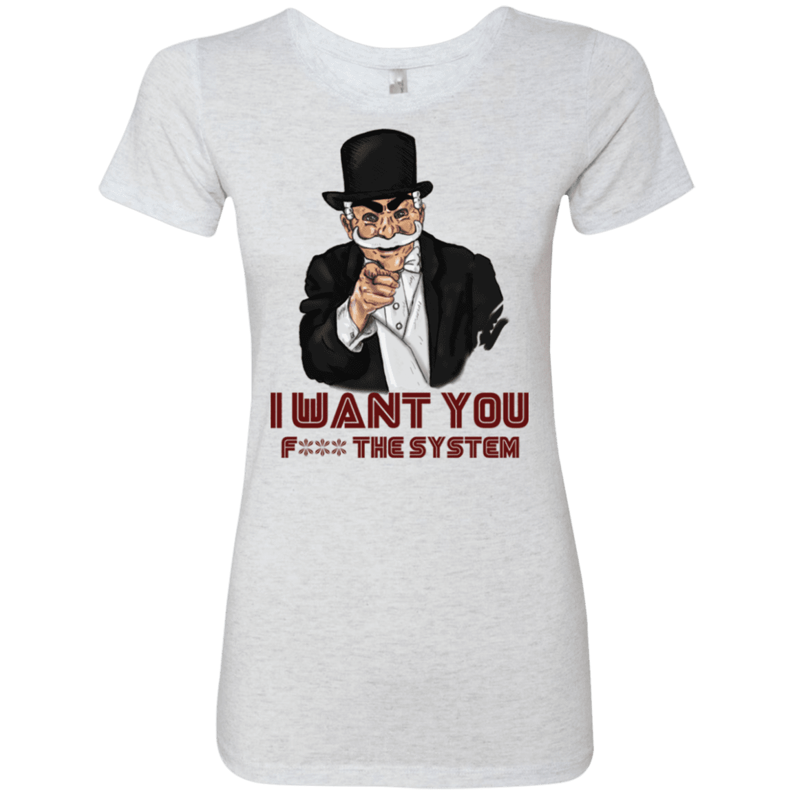 T-Shirts Heather White / S i want you f3ck the system Women's Triblend T-Shirt