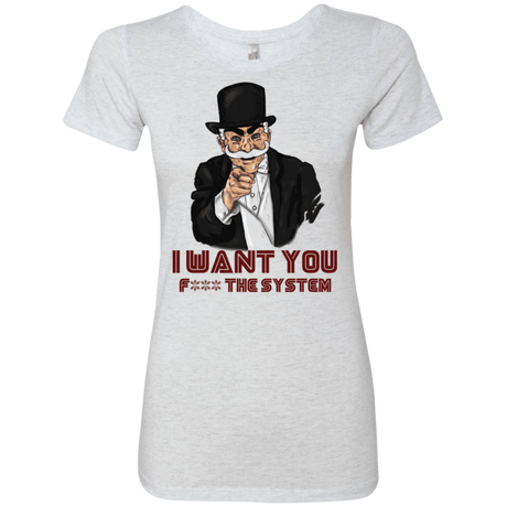T-Shirts Heather White / S i want you f3ck the system Women's Triblend T-Shirt