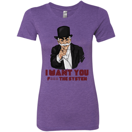 T-Shirts Purple Rush / S i want you f3ck the system Women's Triblend T-Shirt