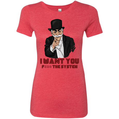T-Shirts Vintage Red / S i want you f3ck the system Women's Triblend T-Shirt