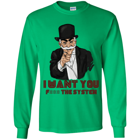 T-Shirts Irish Green / YS i want you f3ck the system Youth Long Sleeve T-Shirt
