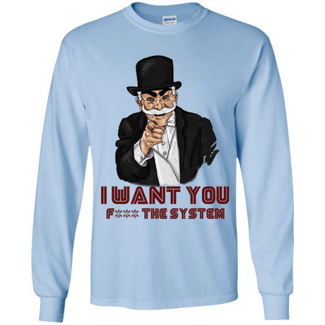 T-Shirts Light Blue / YS i want you f3ck the system Youth Long Sleeve T-Shirt