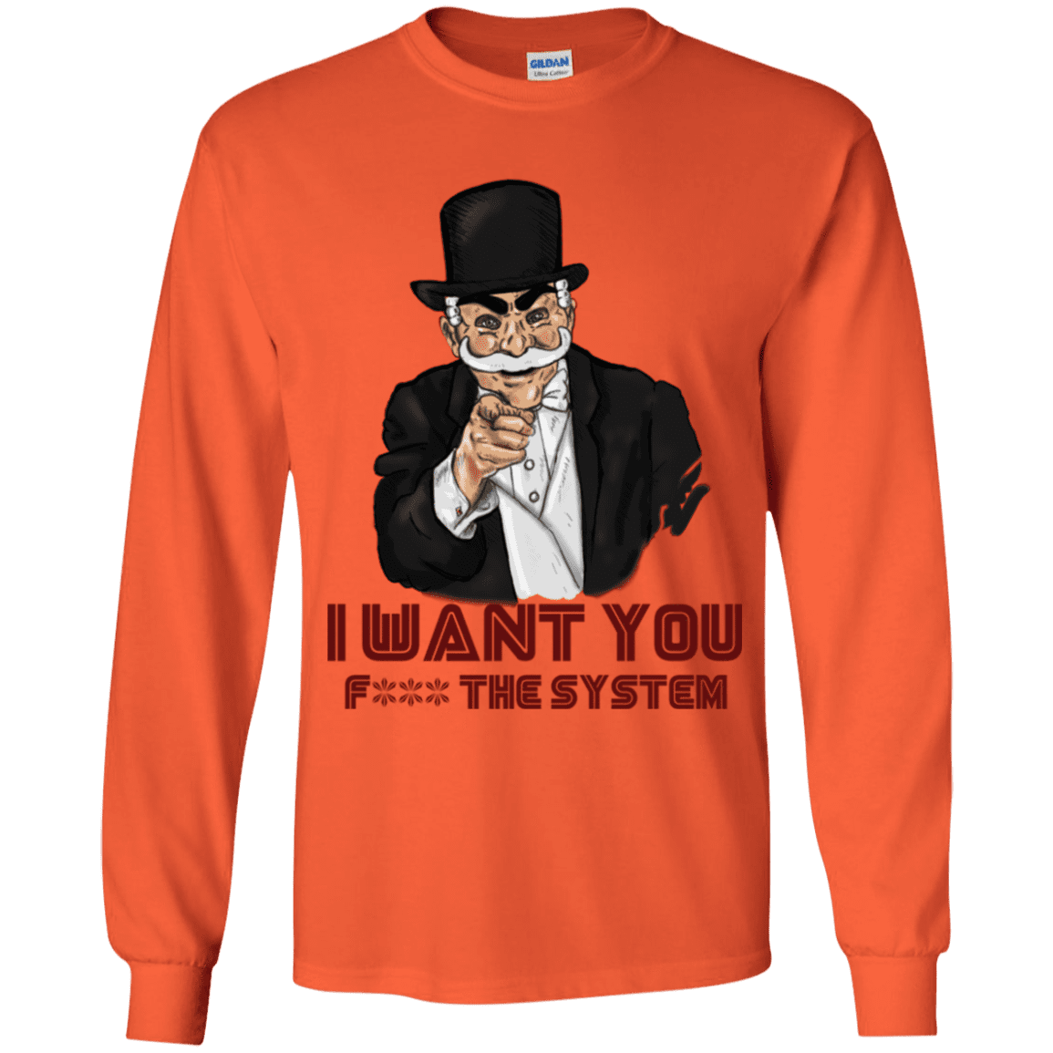 T-Shirts Orange / YS i want you f3ck the system Youth Long Sleeve T-Shirt