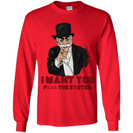 T-Shirts Red / YS i want you f3ck the system Youth Long Sleeve T-Shirt