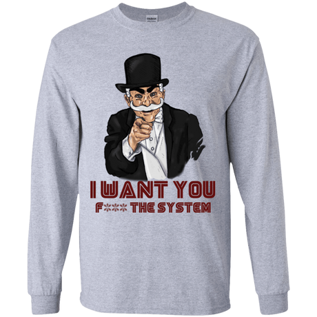 T-Shirts Sport Grey / YS i want you f3ck the system Youth Long Sleeve T-Shirt