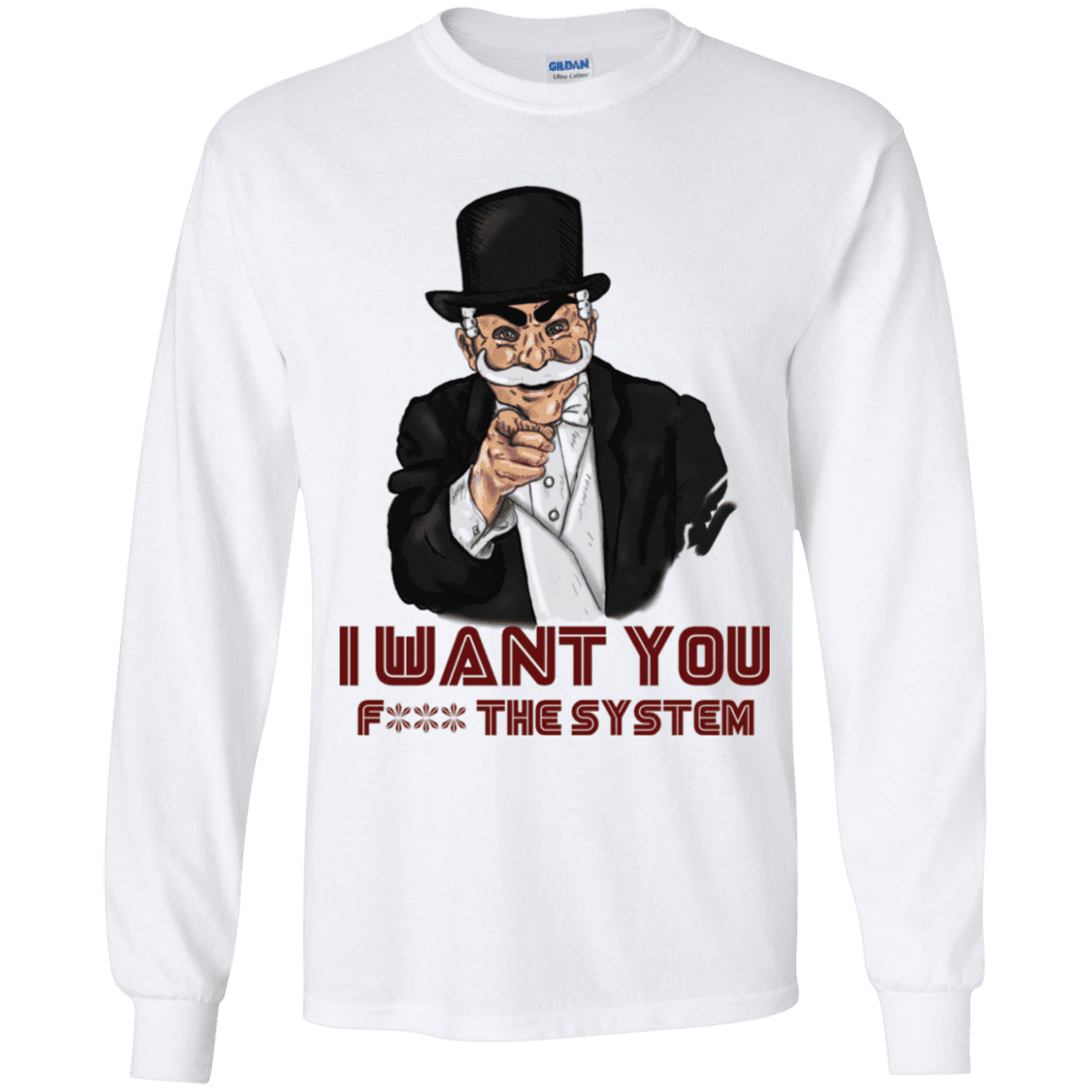 T-Shirts White / YS i want you f3ck the system Youth Long Sleeve T-Shirt