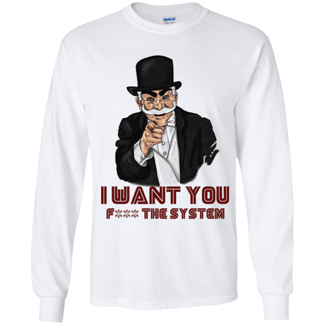T-Shirts White / YS i want you f3ck the system Youth Long Sleeve T-Shirt