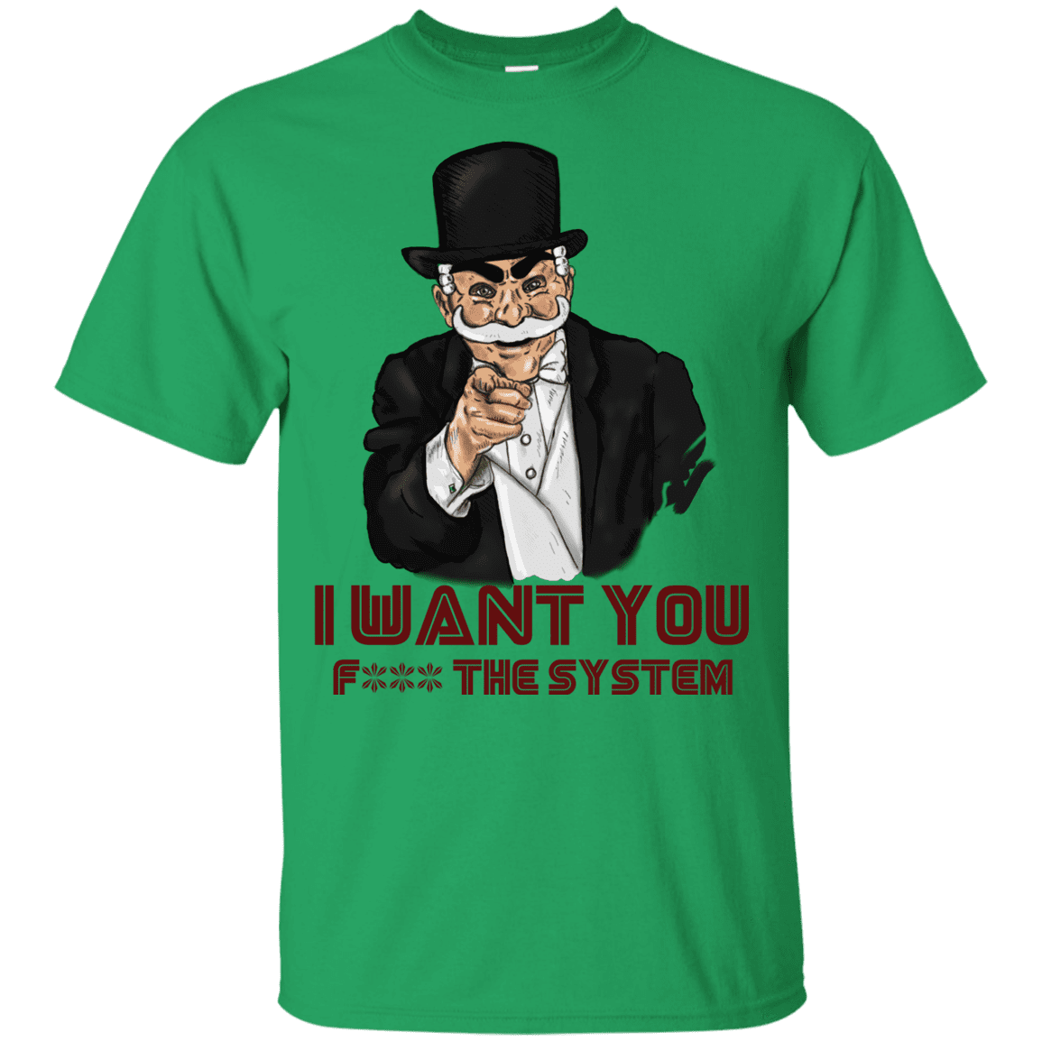 T-Shirts Irish Green / YXS i want you f3ck the system Youth T-Shirt