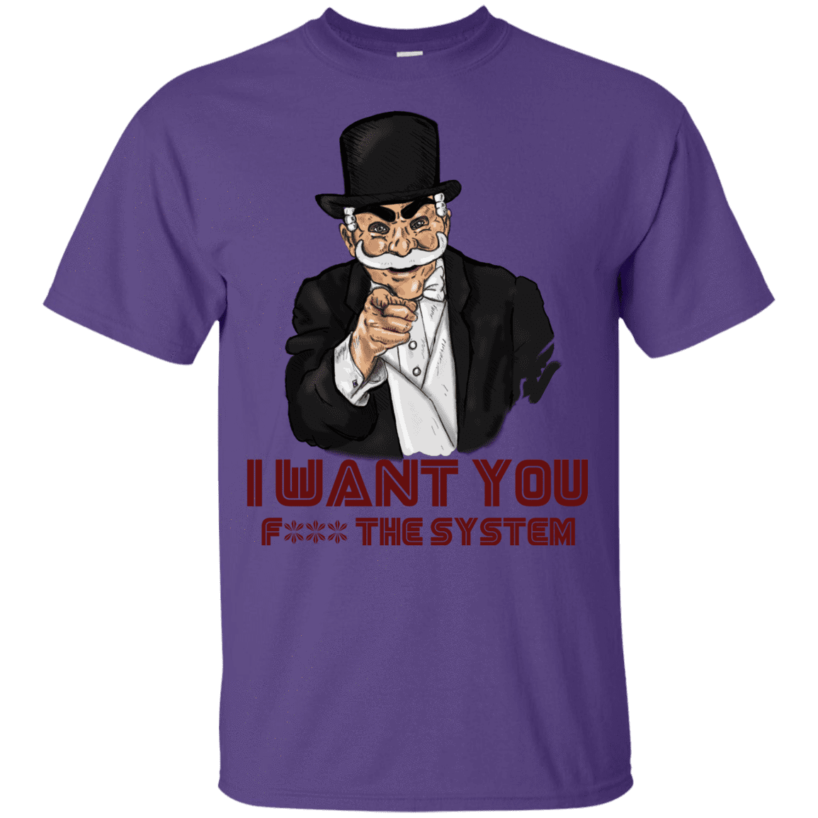 T-Shirts Purple / YXS i want you f3ck the system Youth T-Shirt