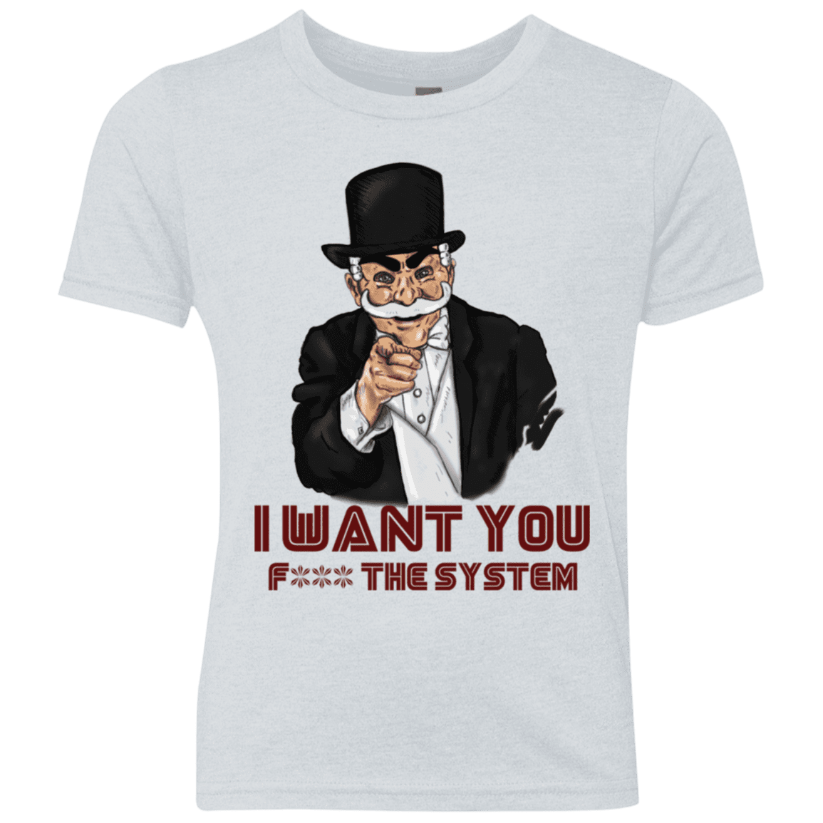 T-Shirts Heather White / YXS i want you f3ck the system Youth Triblend T-Shirt