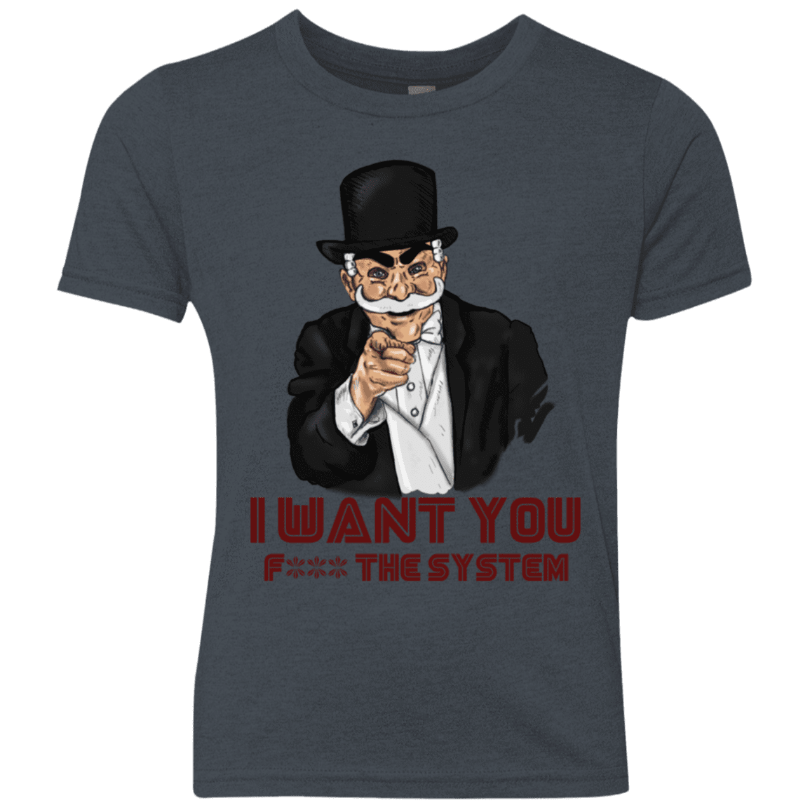 T-Shirts Vintage Navy / YXS i want you f3ck the system Youth Triblend T-Shirt