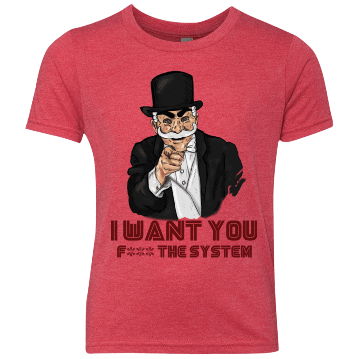 T-Shirts Vintage Red / YXS i want you f3ck the system Youth Triblend T-Shirt