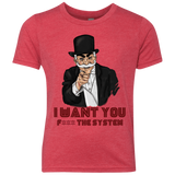 T-Shirts Vintage Red / YXS i want you f3ck the system Youth Triblend T-Shirt