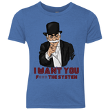 T-Shirts Vintage Royal / YXS i want you f3ck the system Youth Triblend T-Shirt