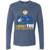 T-Shirts Indigo / Small I Want You To Be A State Alchemist Men's Premium Long Sleeve
