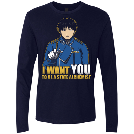 T-Shirts Midnight Navy / Small I Want You To Be A State Alchemist Men's Premium Long Sleeve