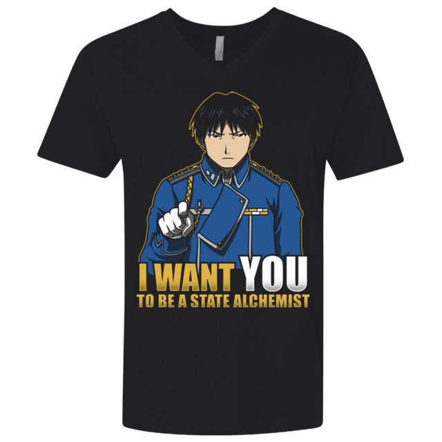 T-Shirts Black / X-Small I Want You To Be A State Alchemist Men's Premium V-Neck