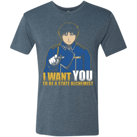 T-Shirts Indigo / Small I Want You To Be A State Alchemist Men's Triblend T-Shirt
