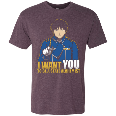 T-Shirts Vintage Purple / Small I Want You To Be A State Alchemist Men's Triblend T-Shirt
