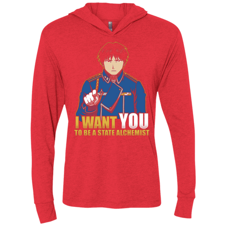 T-Shirts Vintage Red / X-Small I Want You To Be A State Alchemist Triblend Long Sleeve Hoodie Tee