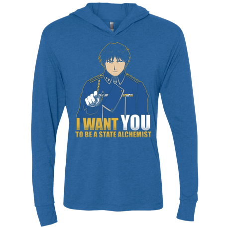 T-Shirts Vintage Royal / X-Small I Want You To Be A State Alchemist Triblend Long Sleeve Hoodie Tee