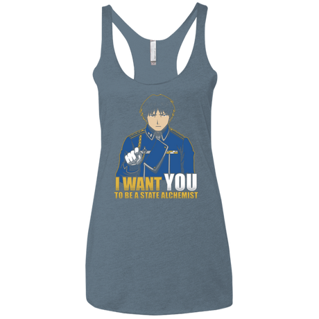 T-Shirts Indigo / X-Small I Want You To Be A State Alchemist Women's Triblend Racerback Tank