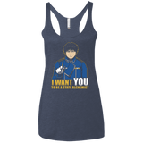T-Shirts Vintage Navy / X-Small I Want You To Be A State Alchemist Women's Triblend Racerback Tank
