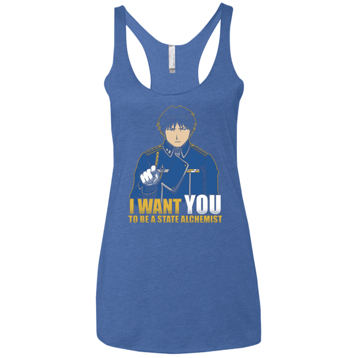 T-Shirts Vintage Royal / X-Small I Want You To Be A State Alchemist Women's Triblend Racerback Tank