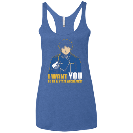 T-Shirts Vintage Royal / X-Small I Want You To Be A State Alchemist Women's Triblend Racerback Tank