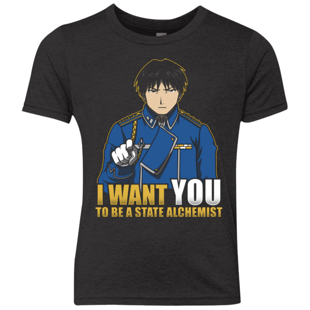 T-Shirts Vintage Black / YXS I Want You To Be A State Alchemist Youth Triblend T-Shirt