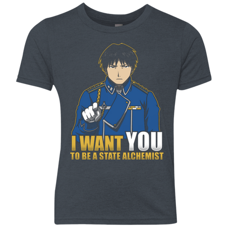 T-Shirts Vintage Navy / YXS I Want You To Be A State Alchemist Youth Triblend T-Shirt
