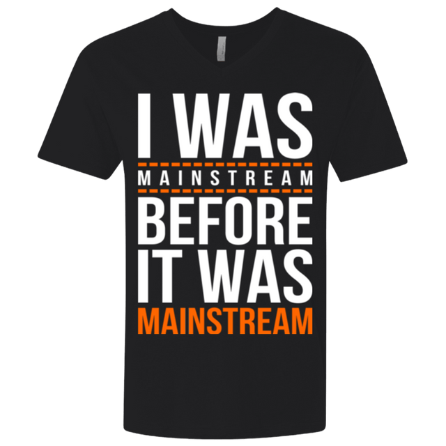 T-Shirts Black / X-Small I was mainstream Men's Premium V-Neck