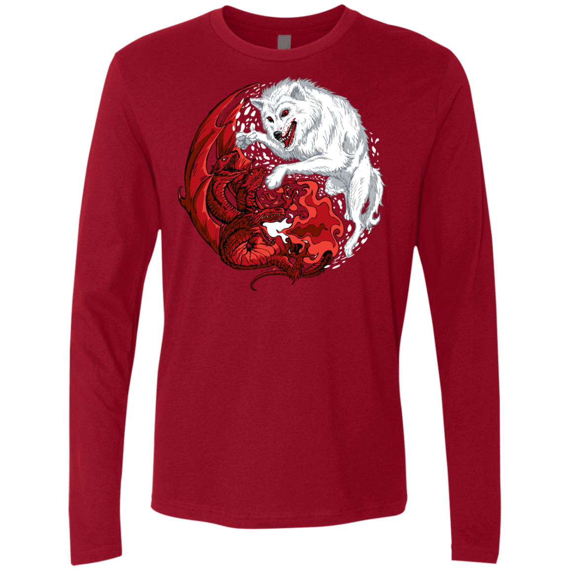 T-Shirts Cardinal / Small Ice and Fire Men's Premium Long Sleeve