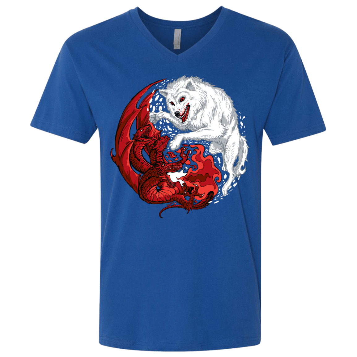 T-Shirts Royal / X-Small Ice and Fire Men's Premium V-Neck