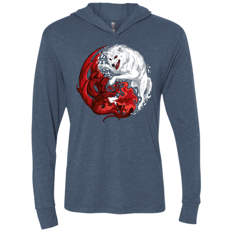 T-Shirts Indigo / X-Small Ice and Fire Triblend Long Sleeve Hoodie Tee