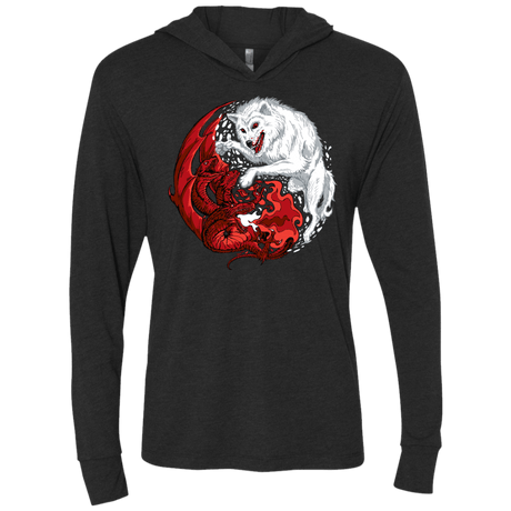 T-Shirts Vintage Black / X-Small Ice and Fire Triblend Long Sleeve Hoodie Tee