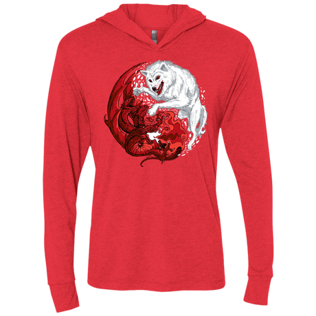 T-Shirts Vintage Red / X-Small Ice and Fire Triblend Long Sleeve Hoodie Tee