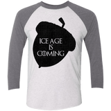 T-Shirts Heather White/Premium Heather / X-Small Ice coming Men's Triblend 3/4 Sleeve