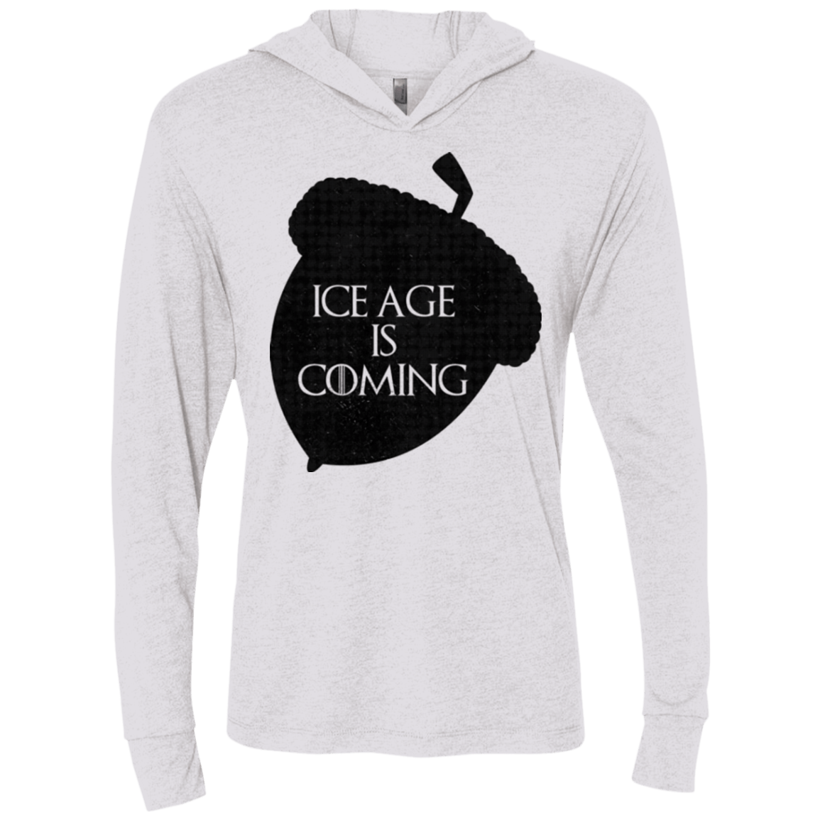 T-Shirts Heather White / X-Small Ice coming Triblend Long Sleeve Hoodie Tee