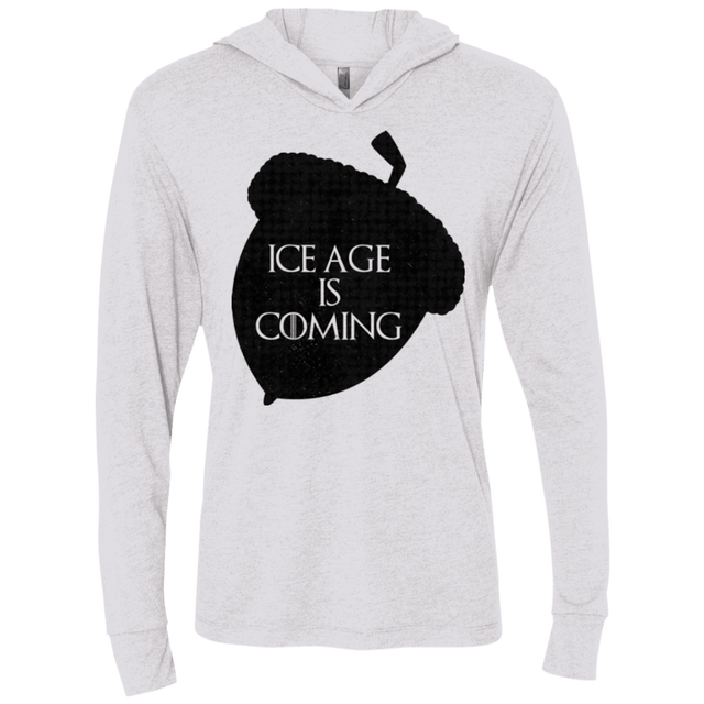 T-Shirts Heather White / X-Small Ice coming Triblend Long Sleeve Hoodie Tee